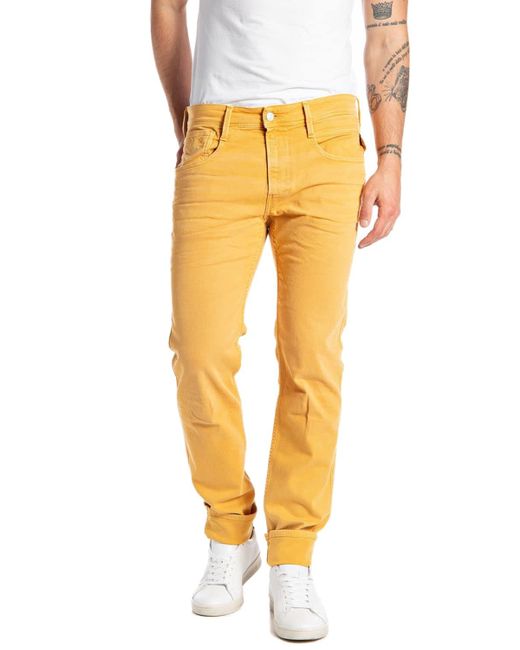 Replay Yellow Anbass Jeans for men
