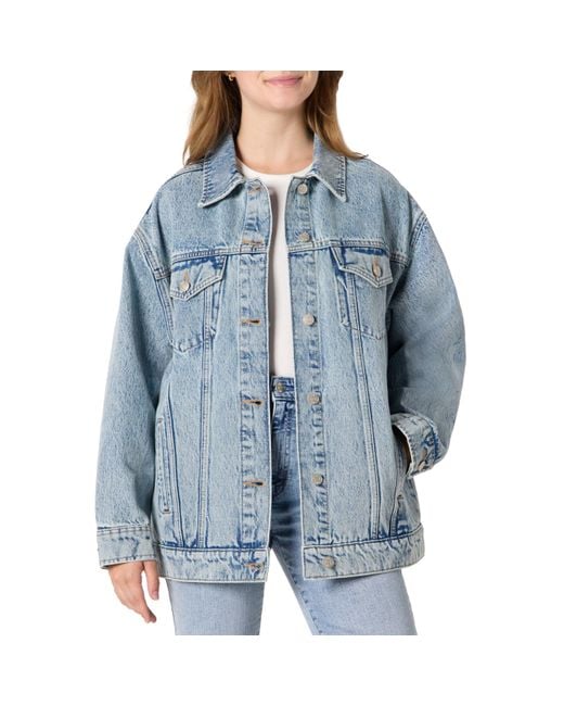 Amazon Essentials Blue Rigid Denim Oversized-fit Trucker Jacket