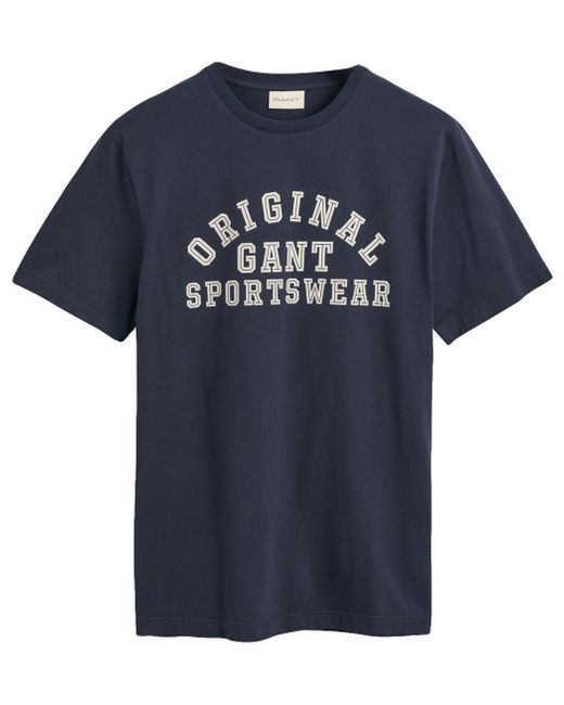Gant Original Graphic T-Shirt in Blue für Herren