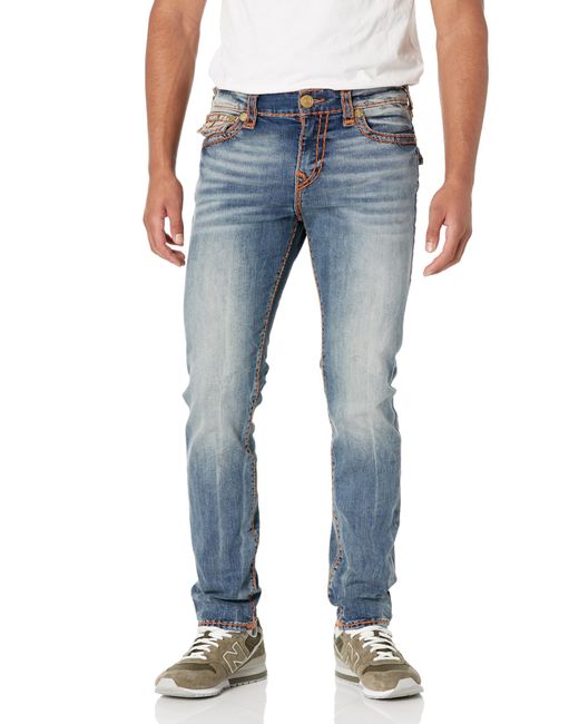 True Religion Blue Rocco Super T Skinny Flap Jean for men