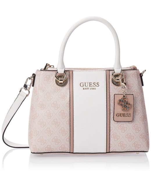 Cathleen 3 Compartment Satchel Blush di Guess in Pink