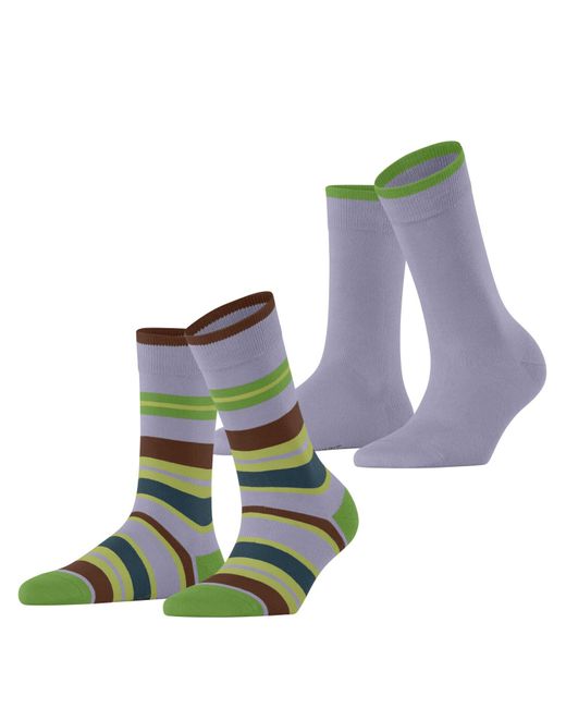 Esprit Blue Retro Stripe Multipack W So Cotton Patterned 2 Pairs Socks