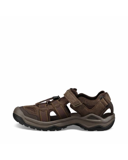 Teva Brown Omnium 2 Leather Fisherman Sandal for men