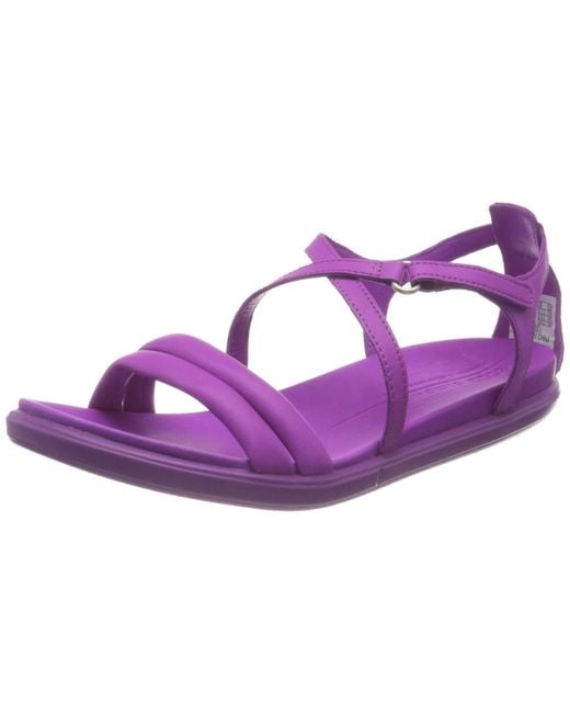 Ecco Simpil Flat Sandals in Purple | Lyst