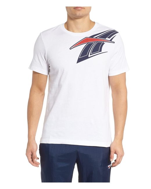 Reebok White S B-ball Vector Graphic T-shirt for men