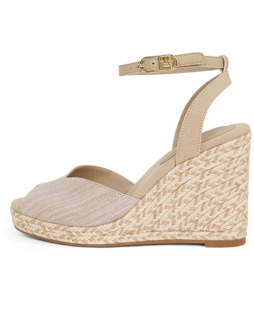 Alpargatas con cuña Mujer Chambray High con correa de tobillo Tommy Hilfiger de color Brown