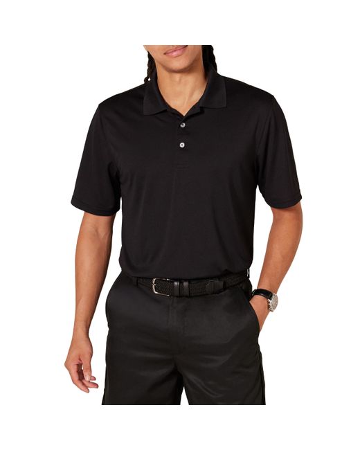 Amazon Essentials Black Regular-fit Quick-dry Golf Polo Shirt-discontinued Colours for men