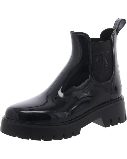 Calvin Klein Black Wende Boots, Rubber/Synthetic