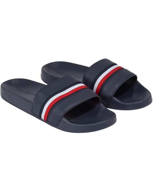 Tommy Hilfiger Blue Global Stripes Slide Rutsche