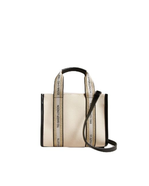 Ted Baker Metallic London Georjea Branded Webbing Canvas Small Tote