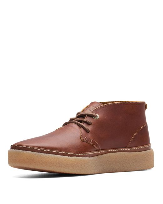 Clarks Brown Oakpark Mid Chukka Boot for men