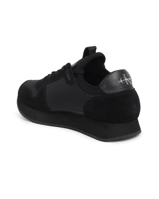 Calvin Klein Runner Sneaker Sock Laceup Nylon-Leather Sportschuhe in Black für Herren
