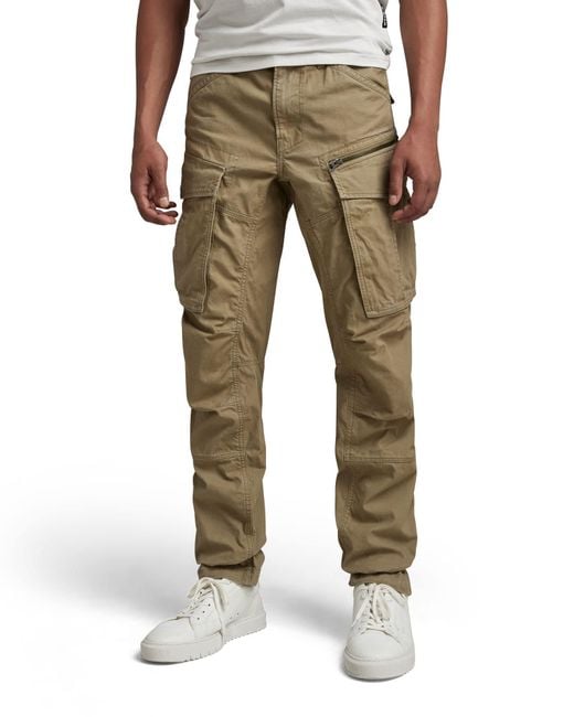 G-Star RAW Natural Rovic Zip 3d Straight Tapered Fit Cargo Pants for men