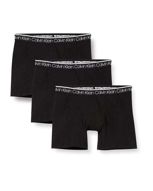 Calvin Klein Black 's 3-pack Of Boxer Shorts Boxer Briefs 3 Pk With Stretch for men