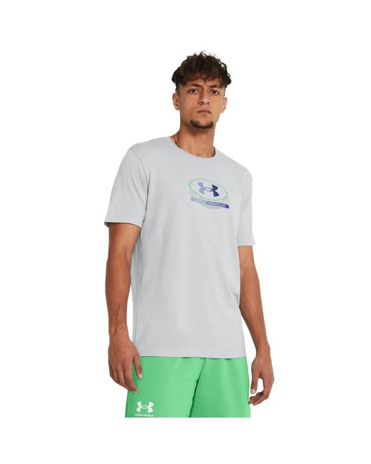 Under Armour White S Ua Global Lockertag Ss Graphic Tee for men