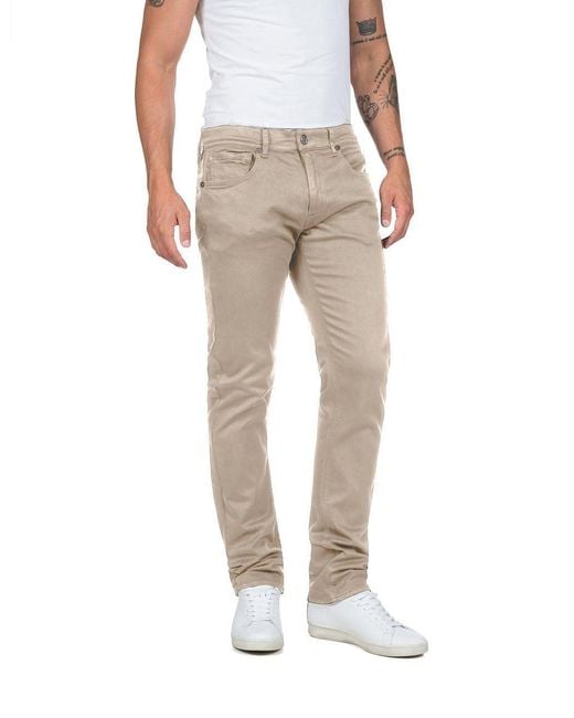 Replay Natural Jeans Grover Straight-Fit Hyperflex Colour X-Lite mit Stretch