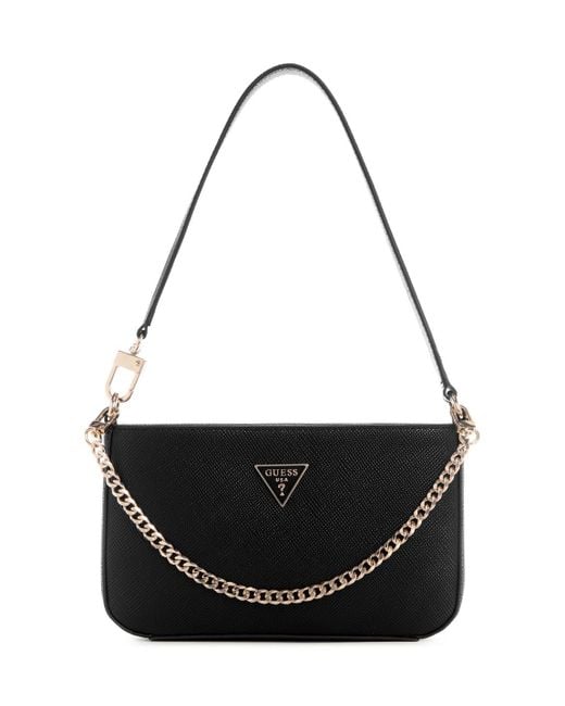 Guess Black Noelle Ii Mini Top Zip Shoulder Bag