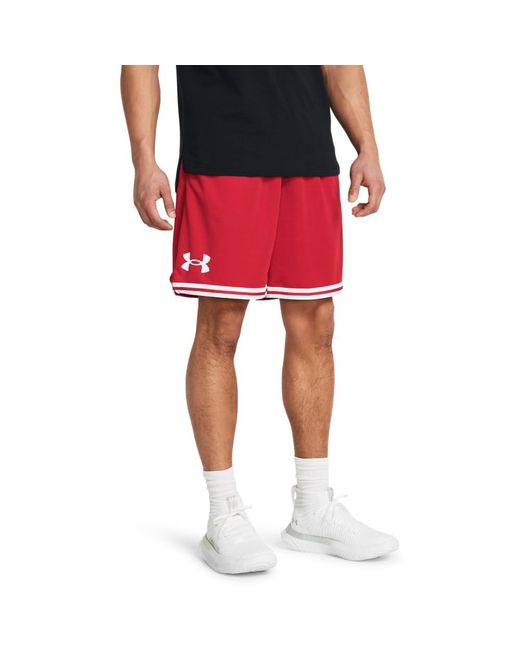 Under Armour Red Perimeter Basketball Shorts, for men