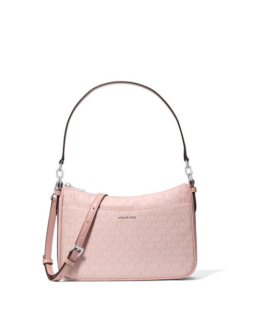Michael Kors Pink Jet Set Medium Top Zip Pochette Crossbody