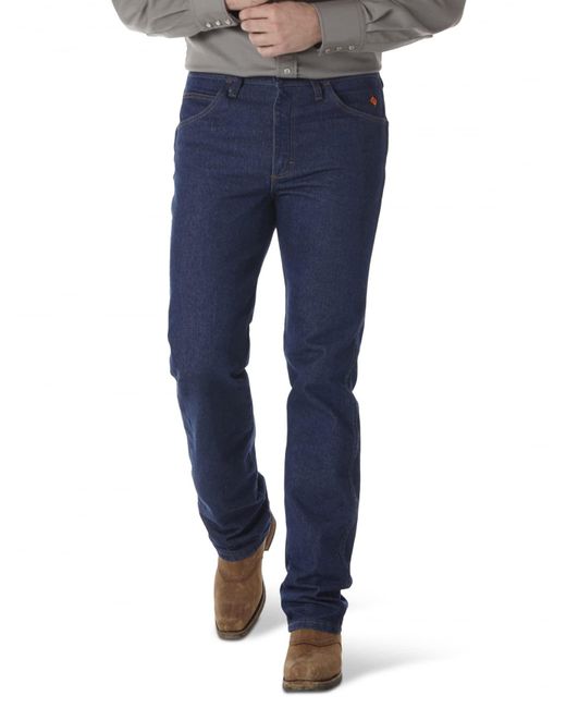 Wrangler Blue Slim Fit Flame Resistant Jean for men