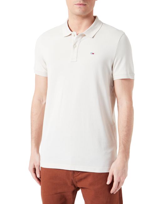 Maglietta Polo iche Corte Uomo Slim Fit di Tommy Hilfiger in White da Uomo