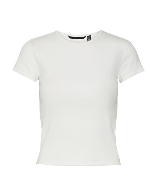 Vero Moda White Vmchloe Ss Short Top Jrs Noos T-shirt