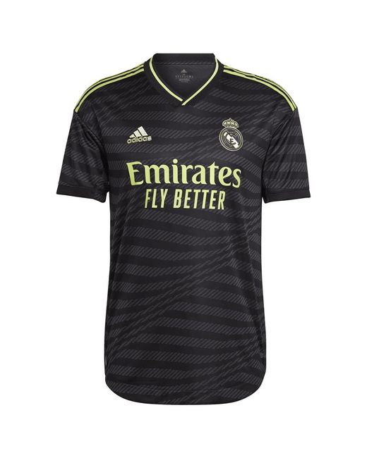 Adidas Black Soccer Real Madrid 22/23 Authentic Third Jersey for men