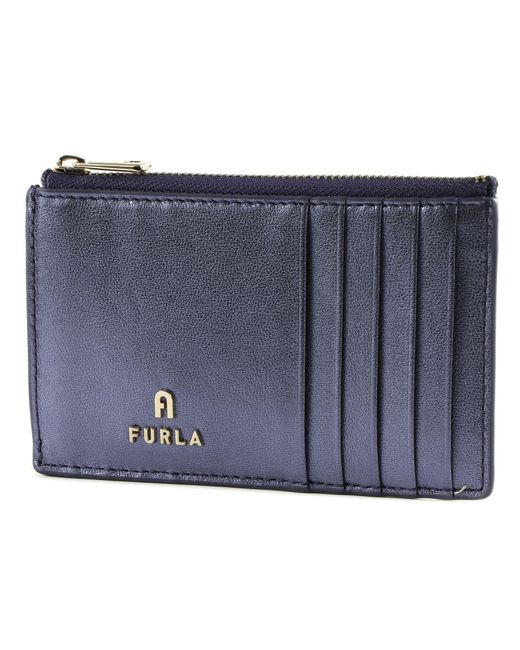 Furla Blue Camelia Zipped Card Case M Vibe