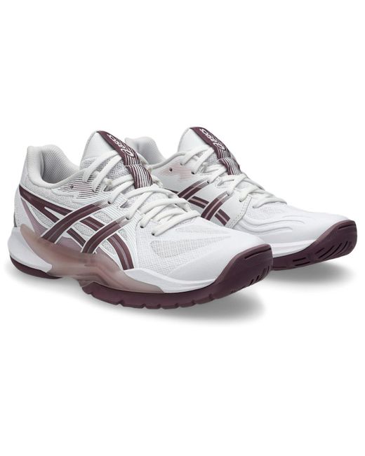 Asics Powerbreak Ff S Netball Shoes White/mauve 6