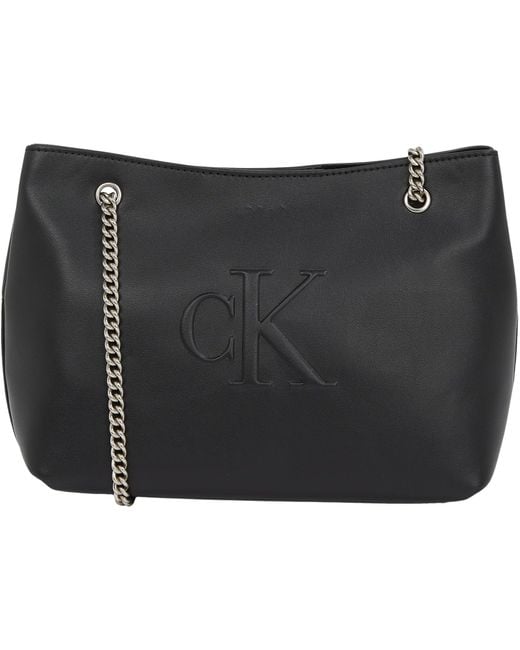 CK JEANS Sculpted Chain Shoulder Bag LV04K3163G Calvin Klein de color Black