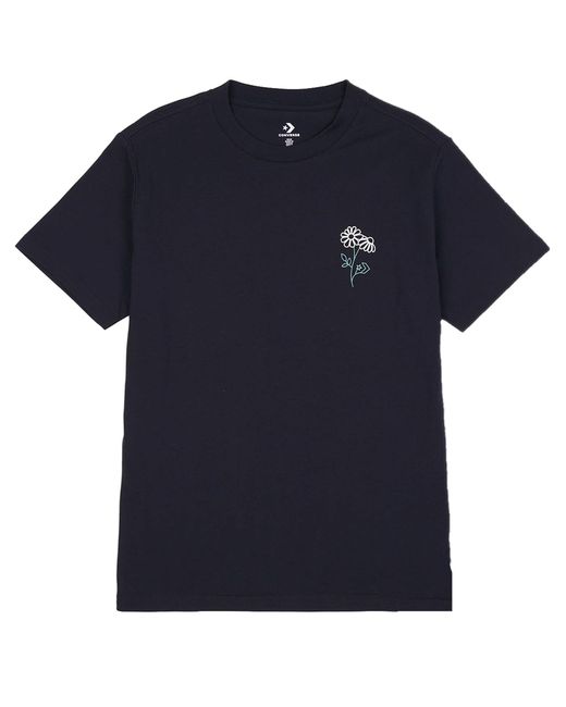 Converse Blue Spring Blooms Flower T-shirt Black Code 10026041-a02