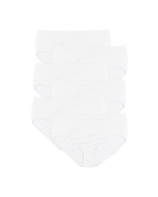 Hanes White Plus Size Cool Comfort Cotton Brief 6-pack
