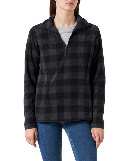 Amazon Essentials Black Classic-fit Long-sleeve Quarter-zip Polar Fleece Pullover Jacket