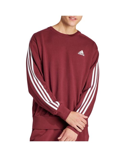 Sweat-shirt à 3bandes en molleton Essentials Adidas pour homme en coloris Red