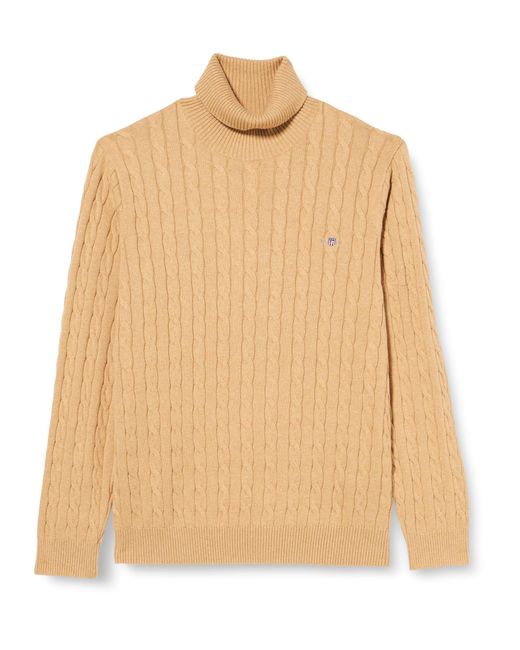 Gant Natural Cotton Cable Turtle Neck Sweater for men
