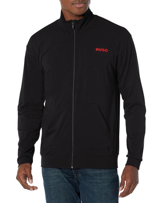 HUGO Blue Linked Zip Up Sporty Jacket Sweatshirt for men