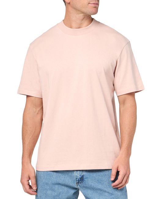 HUGO Pink Small Center Logo Jersey Short Sleeve T-shirt for men
