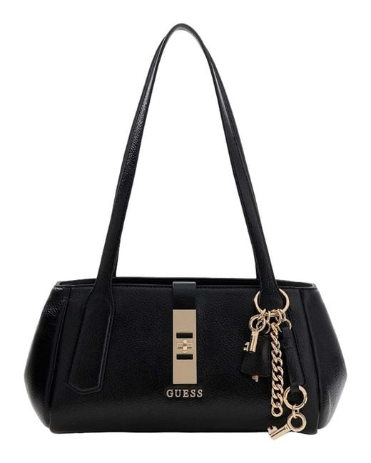 Guess Schultertasche Brooke Shoulder Satchel Bag Black schwarz