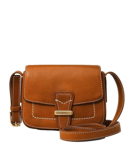 Fossil Tremont Small Flap Crossbody Bag Cognac Leder Für ZB1825222 in