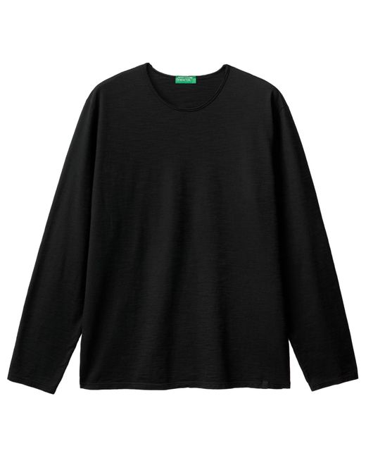 Benetton Black 3je1j19a9 M/l T-shirt for men
