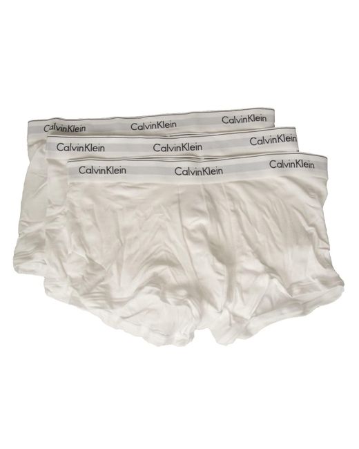 Boxer Uomo CK Confezione 3pezzi Elastico a Vista Cotone Elasticizzato Articolo NB2380A Trunk 3PK di Calvin Klein in Metallic da Uomo