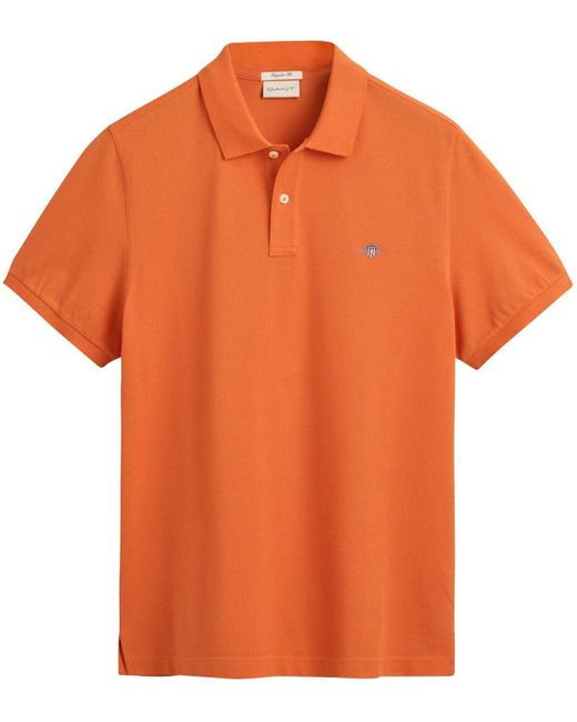 Gant Orange Reg Shield Ss Pique Polo Shirt T for men