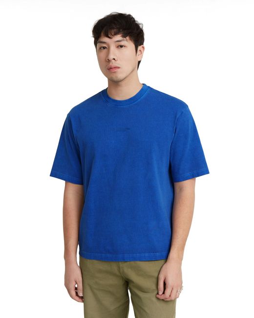 G-Star RAW Blue Center Chest Boxy T-shirt for men