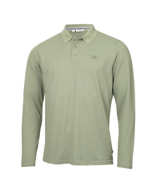Calvin Klein 2025 Lange Mouw Stretch Campus Golf Polo Shirt in het