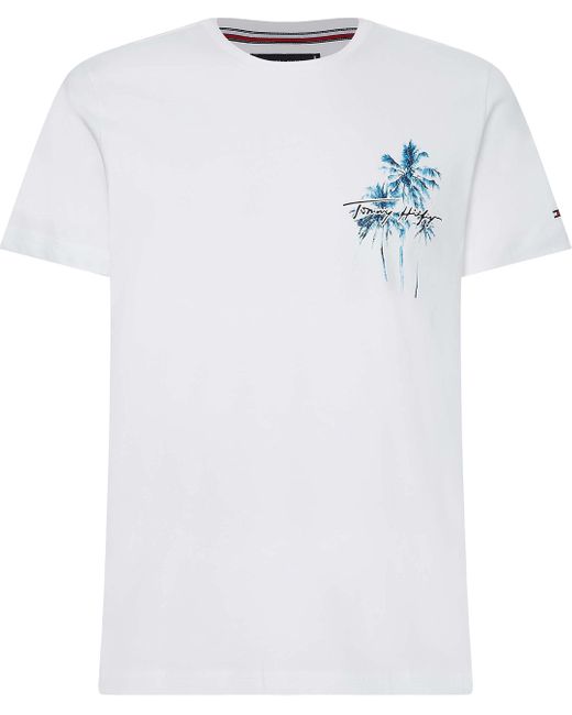 Tommy Hilfiger Palmen-Aufdruck T-Shirt in Blau für Herren - Sparen Sie 61%  - Lyst