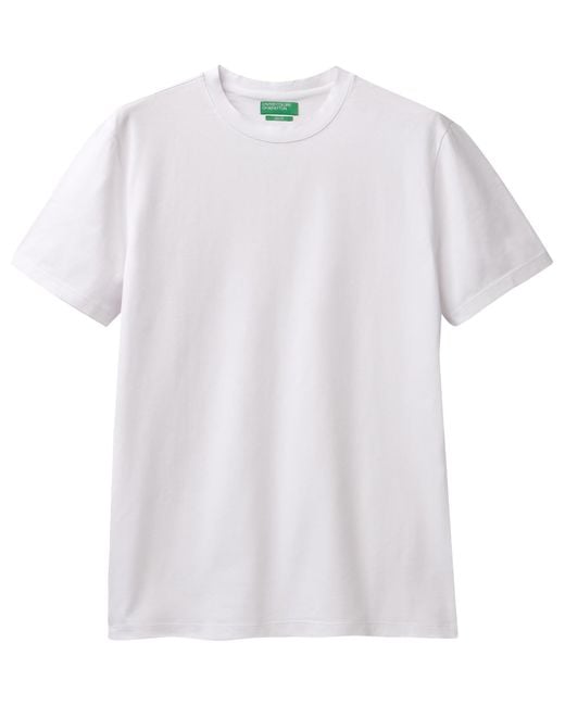 Benetton White 3m1pu102w T Shirts for men