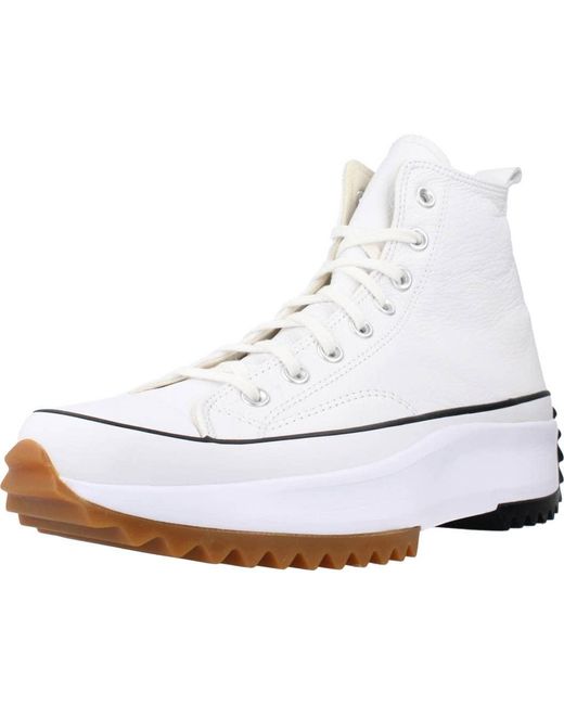 Converse White Run Star Hike Platform Foundational Leather Sneaker for men
