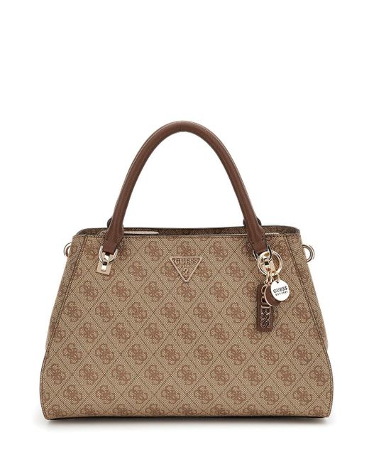Guess Noelle II Luxury Satchel Latte Logo/Brown