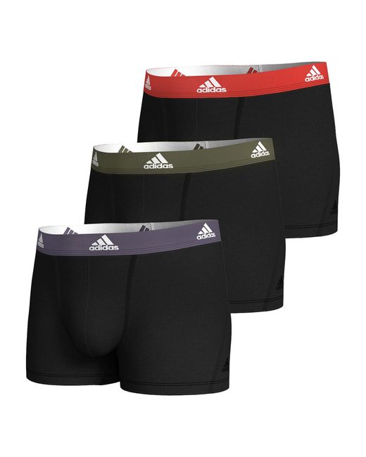 Adidas Trunk Boxer Boxershorts Unterhose Active Flex Cotton 3er Pack in Black für Herren