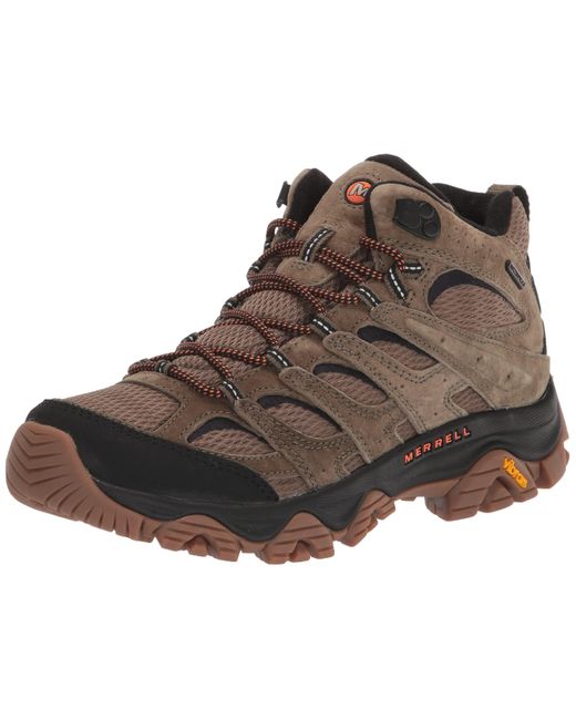 Merrell Leather Moab 3 Mid Waterproof Hiking Boot in Brown for Men